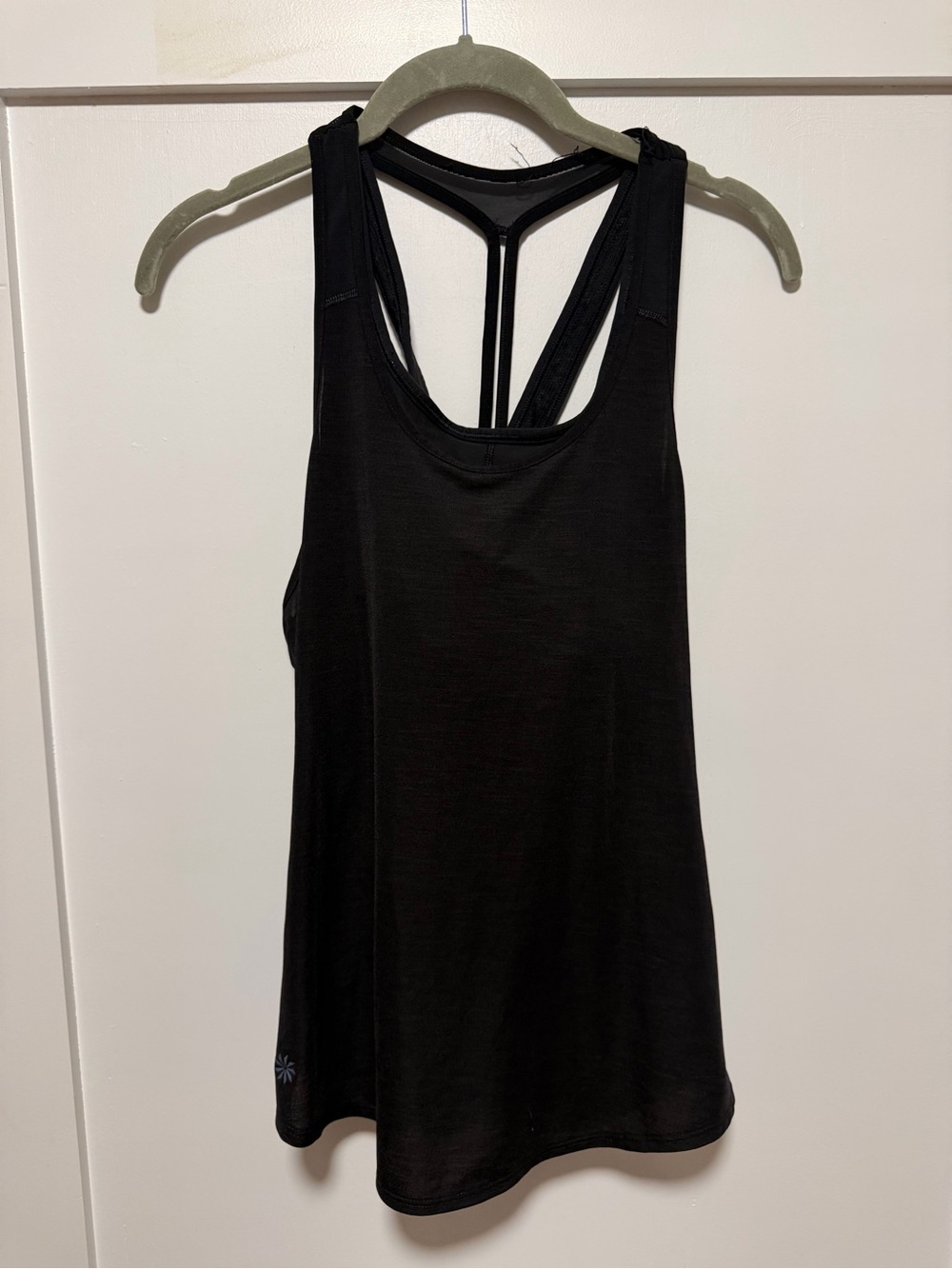 Athleta Black Racerback Tank Top with T-Back Detail